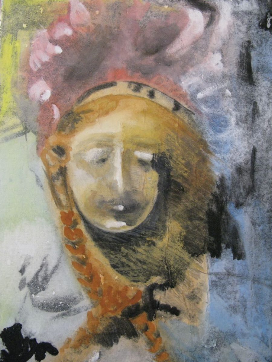 painting of woman with head dress